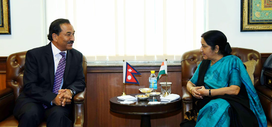 External Affairs Minister meets Deputy Prime Minister and Foreign Minister Kamal Thapa of Nepal in New Delhi 