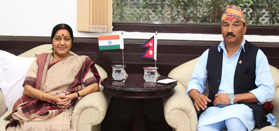 External Affairs Minister meets Kamal Thapa, Deputy Prime Minister and Foreign Minister of Nepal in New Delhi 