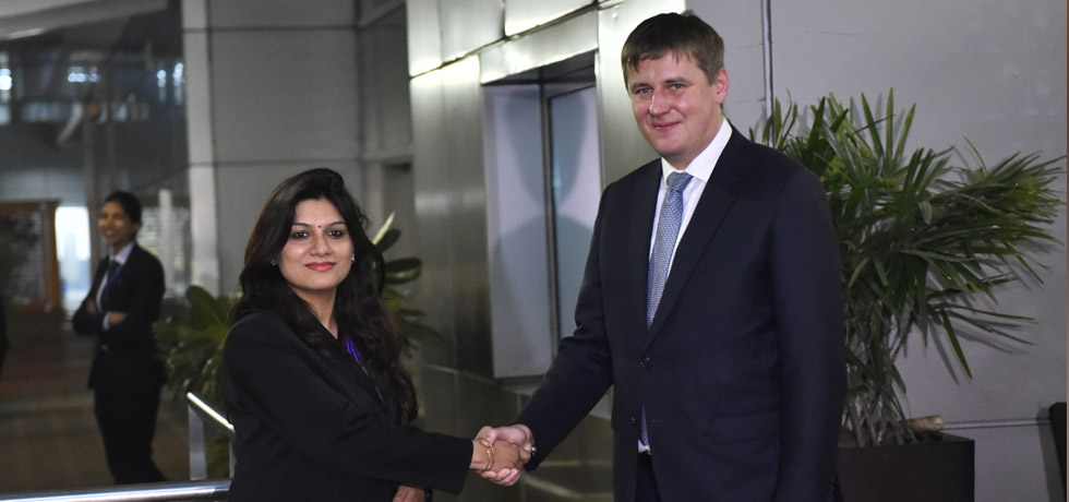 Tomas Petricek, Minister of Foreign Affairs of the Czech Republic arrives in New Delhi 