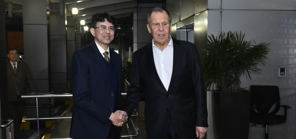 Sergey Lavrov, Minister of Foreign Affairs of Russia arrives in New Delhi 