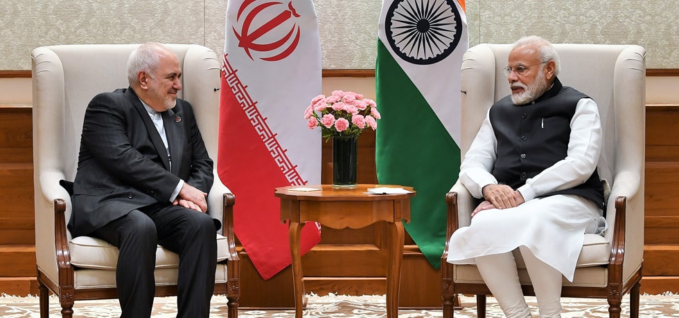 Prime Minister meets Dr. Mohammad Javad Zarif, Minister of Foreign Affairs of Iran during Raisina Dialogue 2020 