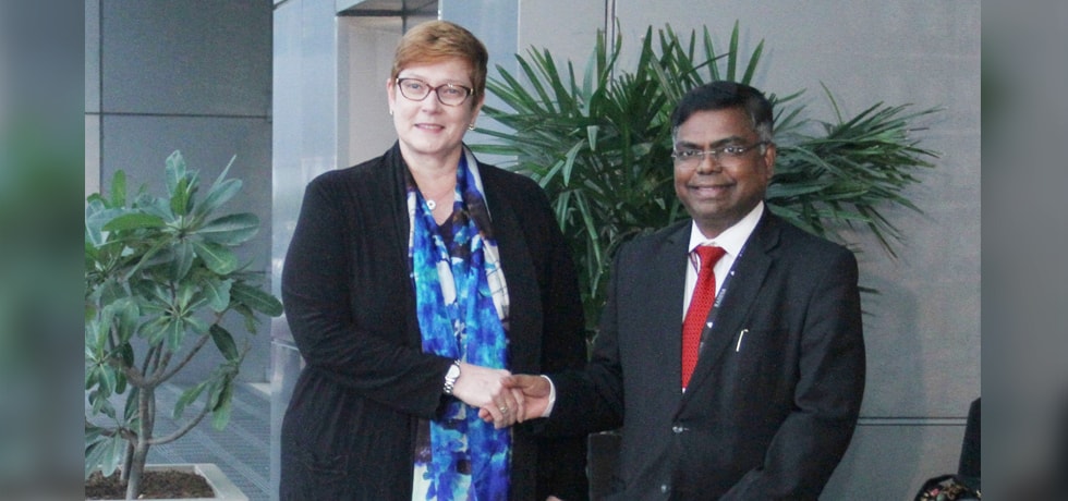 Marise Payne, Foreign Minister of Australia arrives in New Delhi