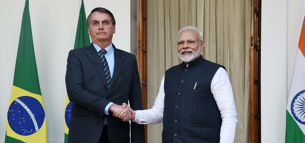 Prime Minister meets Jair Messias Bolsonaro, President of Brazil at Hyderabad House, New Delhi