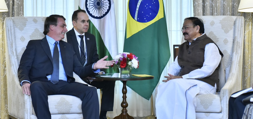 Vice President meets Jair Messias Bolsonaro, President of Brazil in New Delhi