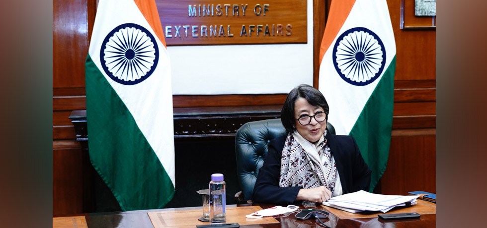 Secretary (East) at the virtual meeting with Mr. Stanley Loh, Second Permanent Secretary of Singapore