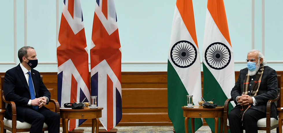 Dominic Raab, Foreign Secretary of UK calls on Prime Minister of India in New Delhi