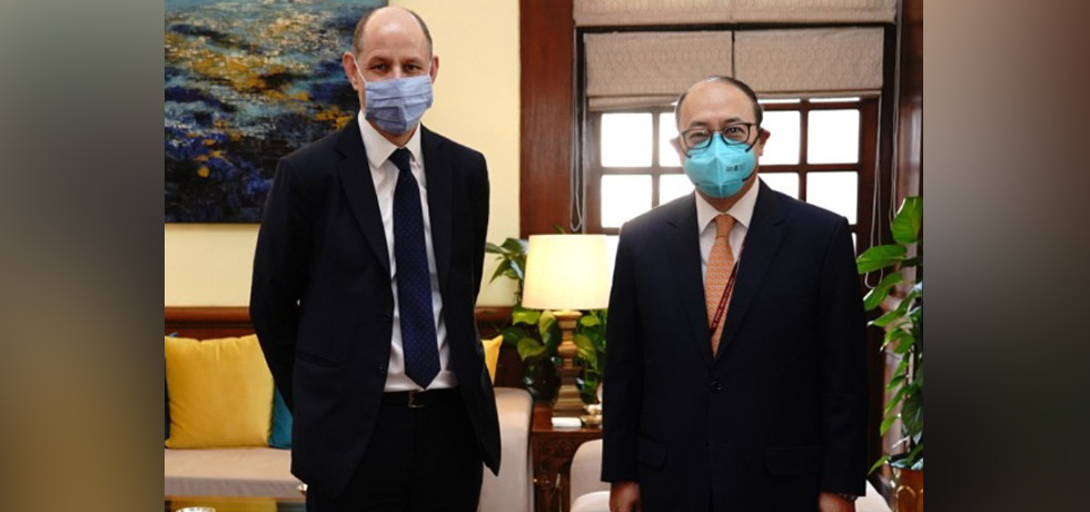 Foreign Secretary meets his UK counterpart Philip Barton, Permanent Under-Secretary in New Delhi