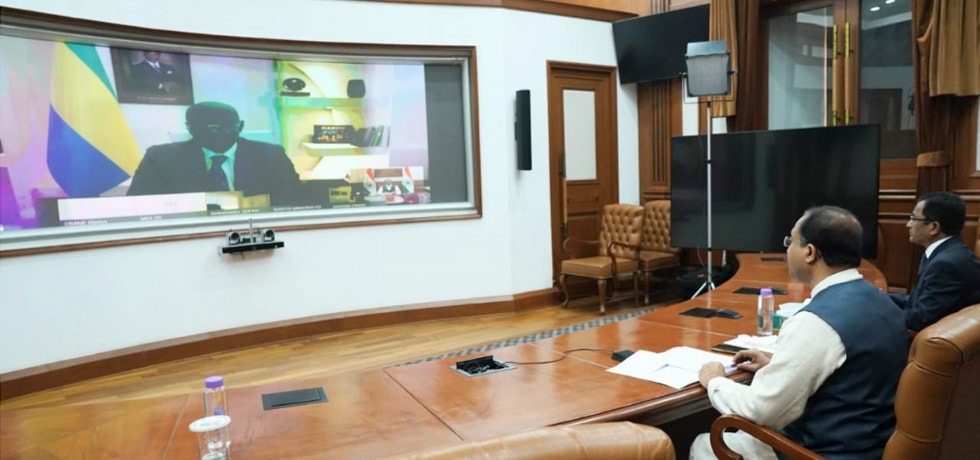 Minister of State for External Affairs at the virtual meeting with Foreign Minister of Gabon