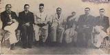 From left are Prof. V. G. Rao, Gajendrag Gadkar-Principal, Milind College, Mr. M. V. Donde, Dr. Ambedkar, Rao Bahadur C. K. Bole, Mr. D. G. Jadhav and Mr. Kamalakant Chitre of People’s Education Society, Bombay