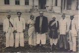 Dr. Ambedkar with the architect of the Milind College, Principal M.B.Chitris, Mrs. Savita Ambedkar, Rao Bahadur C. K. Bole and Mr. B. H. Varale