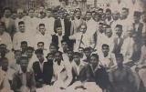 Dr. Ambedkar at the gathering of prominent social workers and activists of the Independent Labour Party at Mumbai. On the right of Dr. Ambedkar are M/s. C.N. Mohite Guruji, Sambhaji, Tukaram Gaikwad, Acharya Moreshvar Vasudev Donde and Mr. Ganpat Mahadev Jadhav