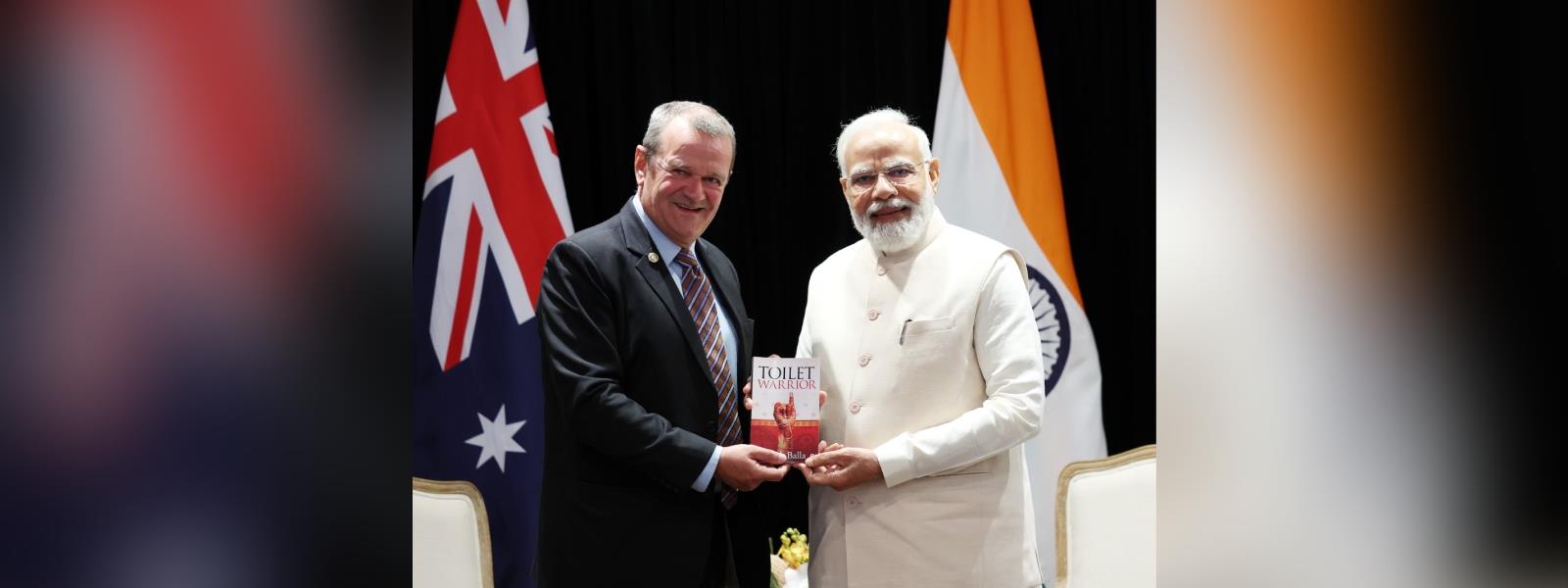Prime Minister Shri Narendra Modi met Mr. Mark Balla, a business specialist and accomplished public speaker on humanitarian issues in Sydney