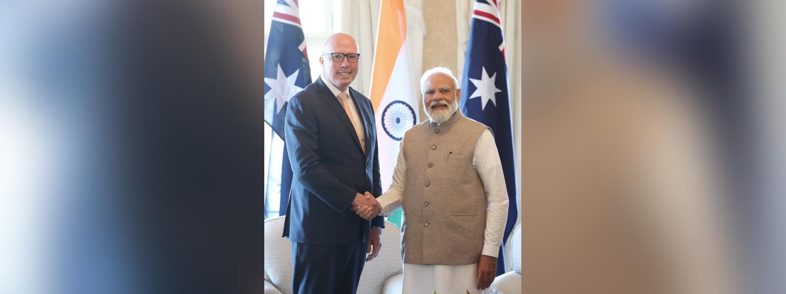 Prime Minister Shri Narendra Modi met H.E. Mr. Peter Dutton, Leader of the Opposition of Australia in Sydney