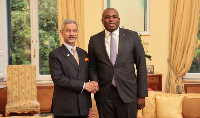 External Affairs Minister Dr. S. Jaishankar met H.E. Mr. David Lammy, Secretary of State for Foreign Affairs of United Kingdom in Rome, Italy