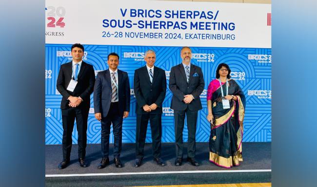 Special Secretary (ER & DPA), Shri P. Kumaran led the Indian delegation at the 5th BRICS Sherpa and Sous Sherpa Meeting in Ekaterinburg, Russia