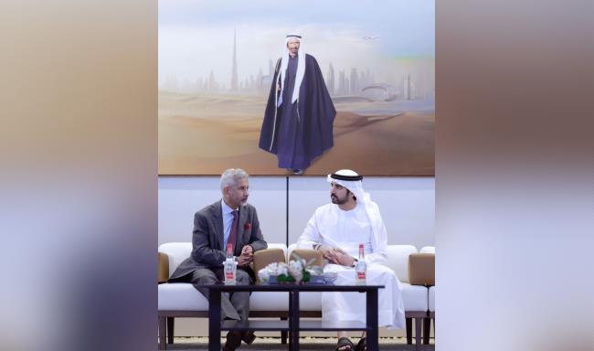 External Affairs Minister Dr. S. Jaishankar met H.H. Sheikh Hamdan bin Mohammed Al Maktoum, Crown Prince of Dubai, Deputy Prime Minister & Defence Minister of UAE in Abu Dhabi