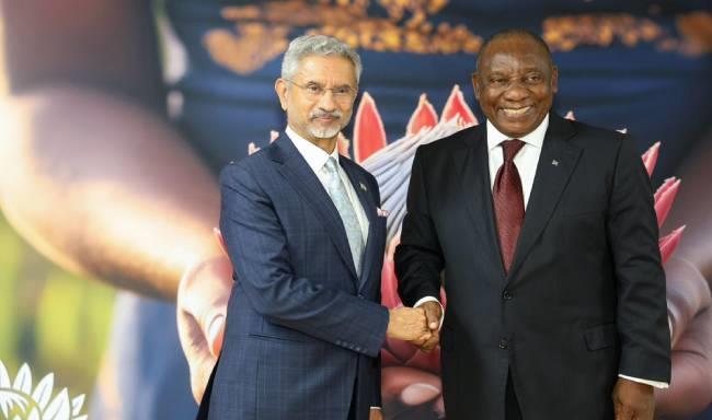 External Affairs Minister Dr. S. Jaishankar called on President of South Africa, H.E. Mr. Cyril Ramaphosa on the sidelines of the G20 Foreign Ministers' Meeting in Johannesburg