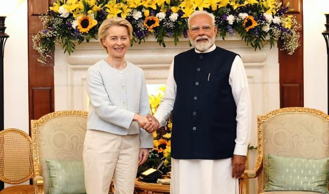 Prime Minister Shri Narendra Modi met H.E. Ms. Ursula Von Der Leyen, President of the European Commission at Hyderabad House