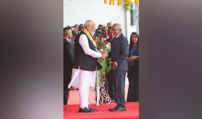 President of Mauritius, H.E. Mr. Dharambeer Gokhool conferred the G.C.S.K (Grand Commander of the Order of the Star and Key of the Indian Ocean) on Prime Minister Shri Narendra Modi in Mauritius